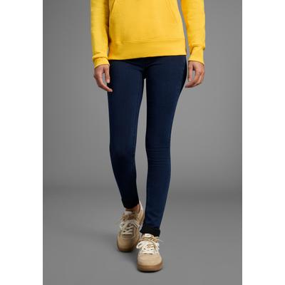 Skinny-fit-Jeans ARIZONA "Ultra Stretch", Damen, Gr. 36, N-Gr, blau (rinsed), Denim/Jeans, Obermaterial: 63% Baumwolle, 32% Polyester, 5% Elasthan, skinny fit lang, Jeans, skinny-fit, betonte Taille, shaping-Effekt, high Waist