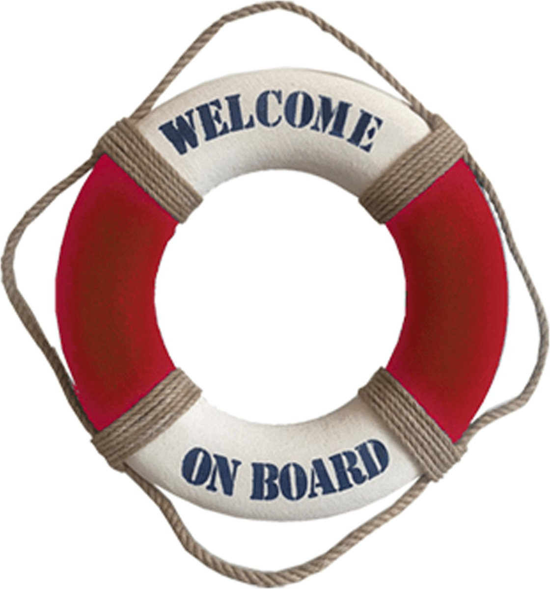Gerkimex Reddingsboei Maritiem Thema Decoratie Rood/Wit Kunststof - 14 cm