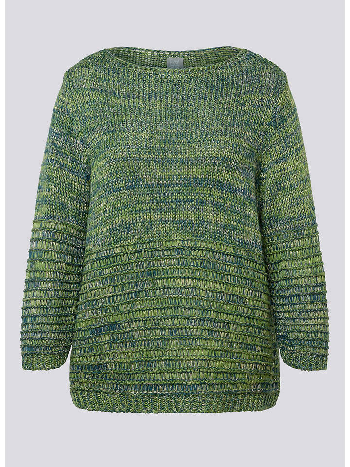 Rabe Pullover in Grün/ Blau - 44