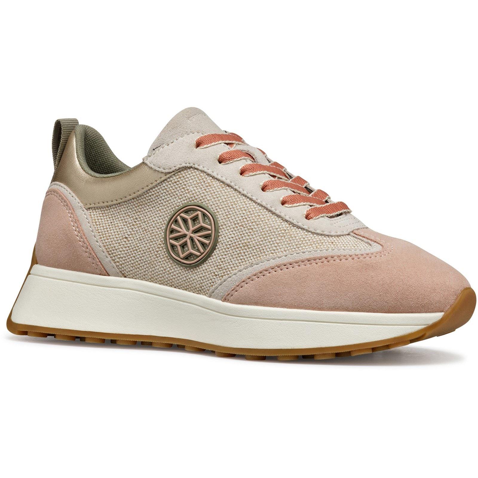 Geox D AMABEL Synthetisch Polyurethaan Dames Lichte Zand/Lichte Taupe Sneakers