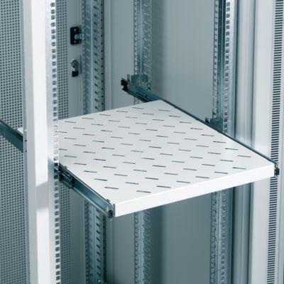 Fachboden (19"), für Server-Schrank, ausziehbar, 500 mm tief, Lüftungsschlitze
