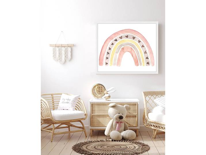 Tableau déco Cute Rainbow 53 x 63cm Multicolore