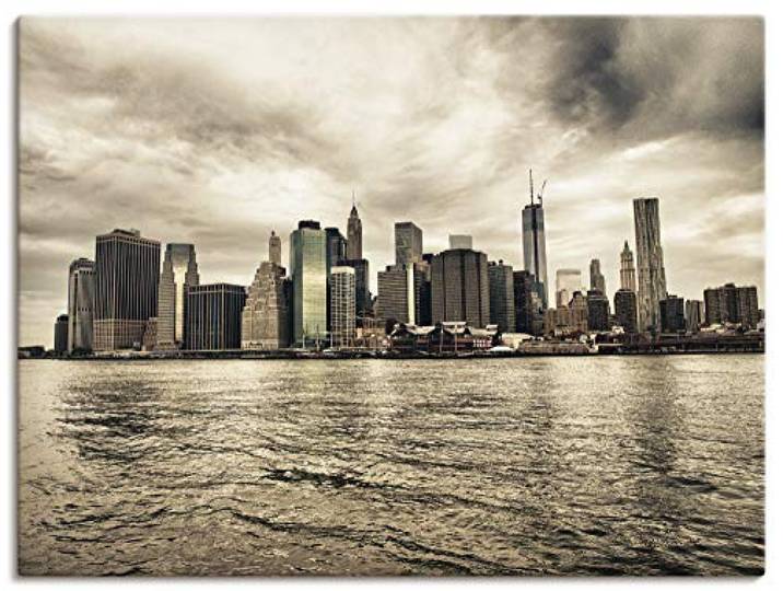 ARTLAND Wanddeko Leinwand Bilder Wandbild Städte USA Amerika New York City Manhattan Skyline T9MX
