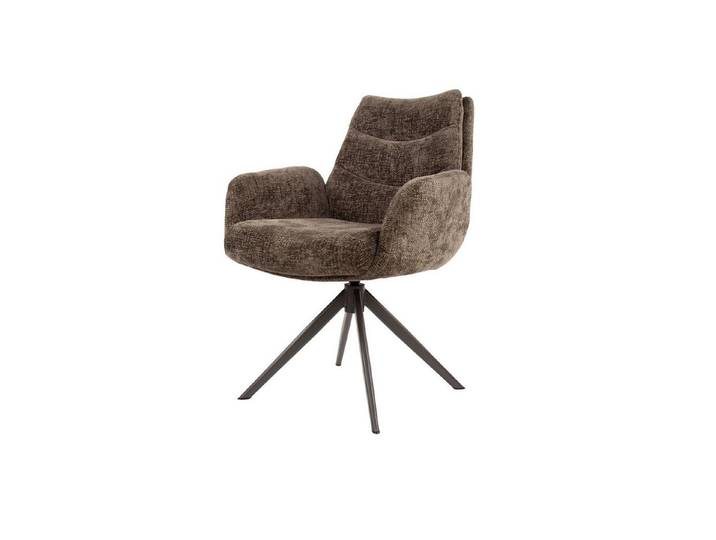Villa Möbel Esszimmerstuhl Lounge (2'er Set, 2 St), Drehbares Lounge Armstuhl Set in Taupe Optik