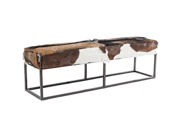 Kare Design Bank Country Life, Polsterbänke, Echtfell, Ziegenfell, Felloptik, Unikat, Einzelstück, Sitzbank, (H/B/T) 47x140x35cm