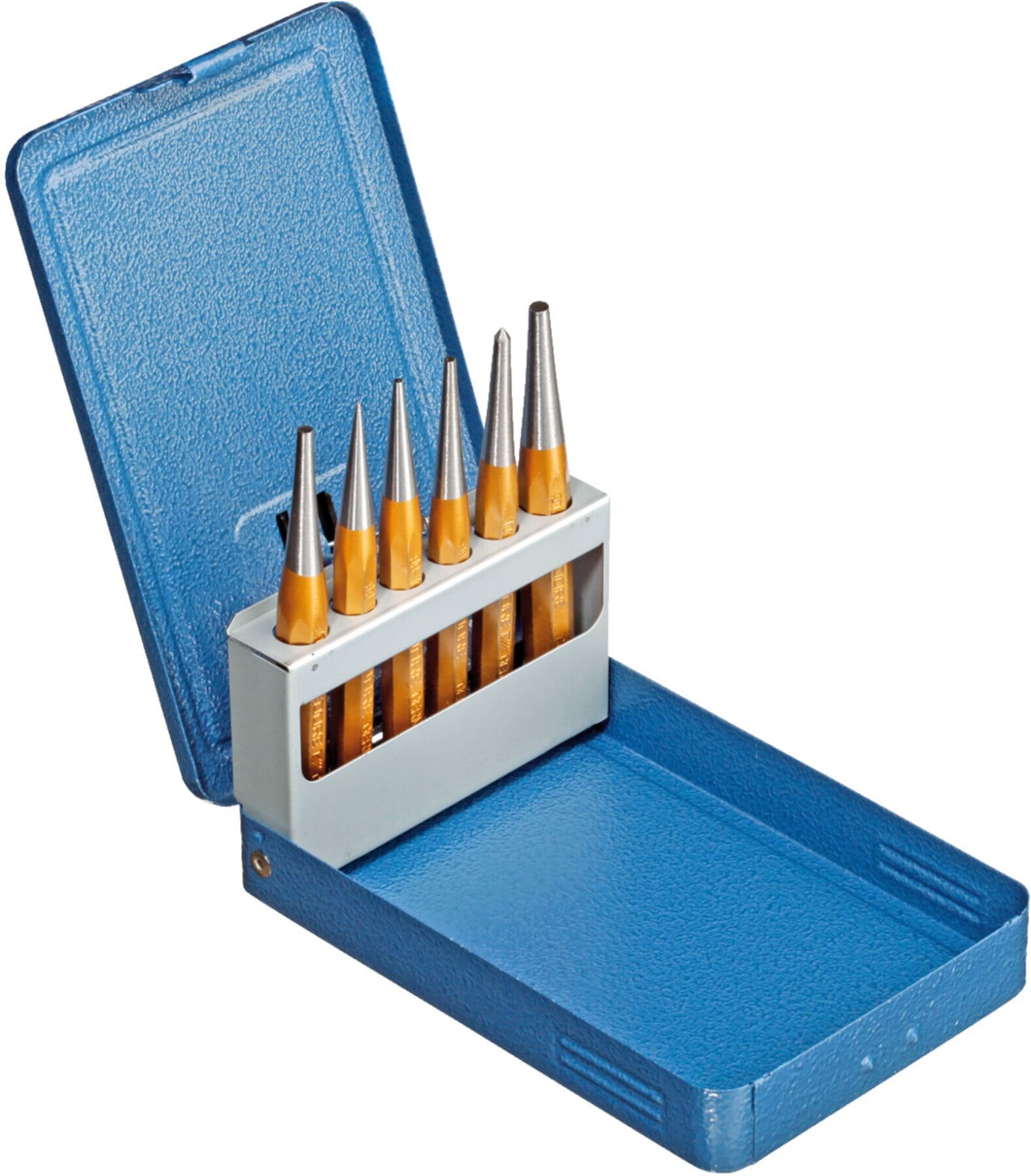 Gedore Durchtreiber-Satz, 6-teilig, Splinttreiber-Set in Metallkassette, gehärtet, angelassen, Stahl, Werkzeug, 8754060)