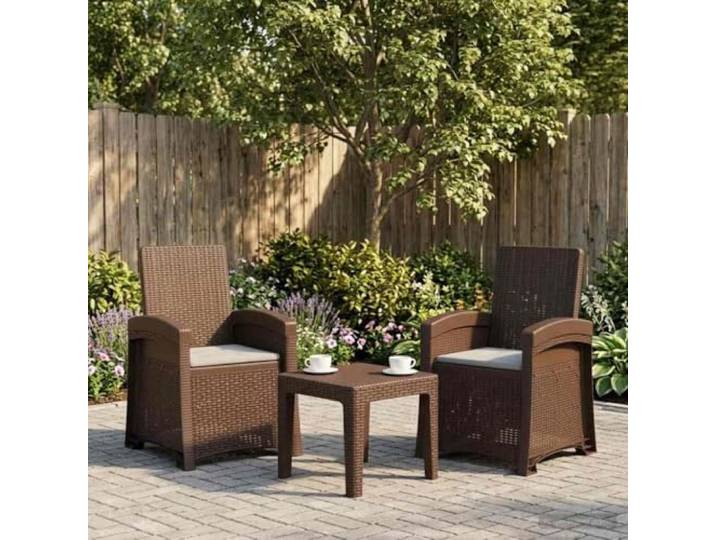 ZQQLVOO Liegesessel Garten Rattan-Optik 2 STK Braun und Hellgrau PP Verstellbar, 3 Positionen, wetterbeständig, UV-beständig, pflegeleicht, für Terrasse und Balkon