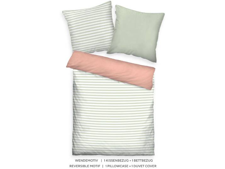TOM TAILOR HOME STRIPES WITH A KICK in Gr. 135x200cm oder 155x220cm 2 Stk. new bedroom, farbige Paspel am Kissen