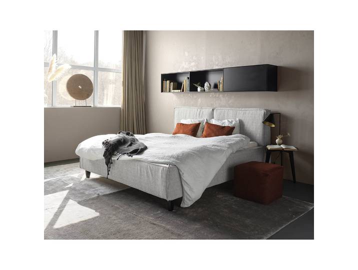 Polsterbett Vio 200 x 200cm Flachgewebe Meave Beige Buche