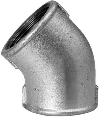Schmidt, Hermann Hermann Schmidt Temperguss Winkel DN 25, 1", 45Grad Innengewinde, verzinkt