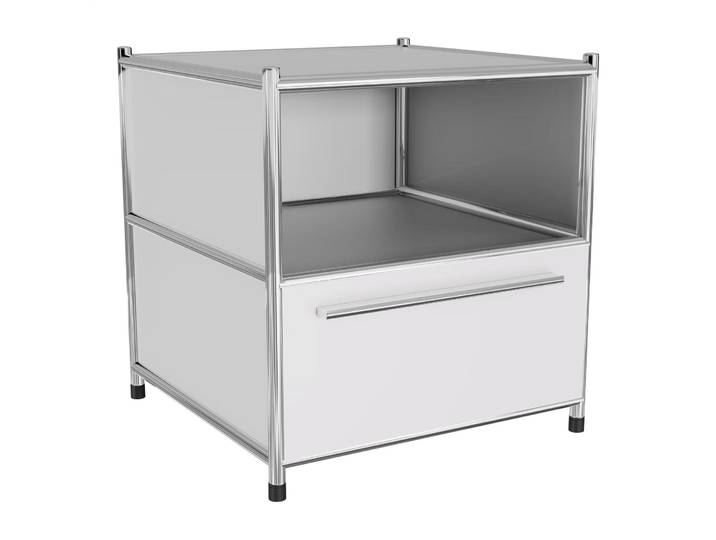 Nachttisch Cubo weiss Metall B 41 H 40 cm - Möbel Konfigurator: Traummöbel individuell zusammenstellen