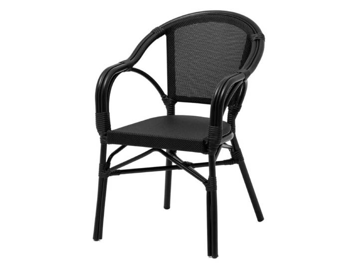 Fauteuil de terrasse LAZARE - Textilène - Black Edition
