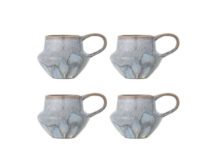Creative Collection Bessie Becher, Blau, Steingut, T10xH9 cm, 4er-Set, 300 ml