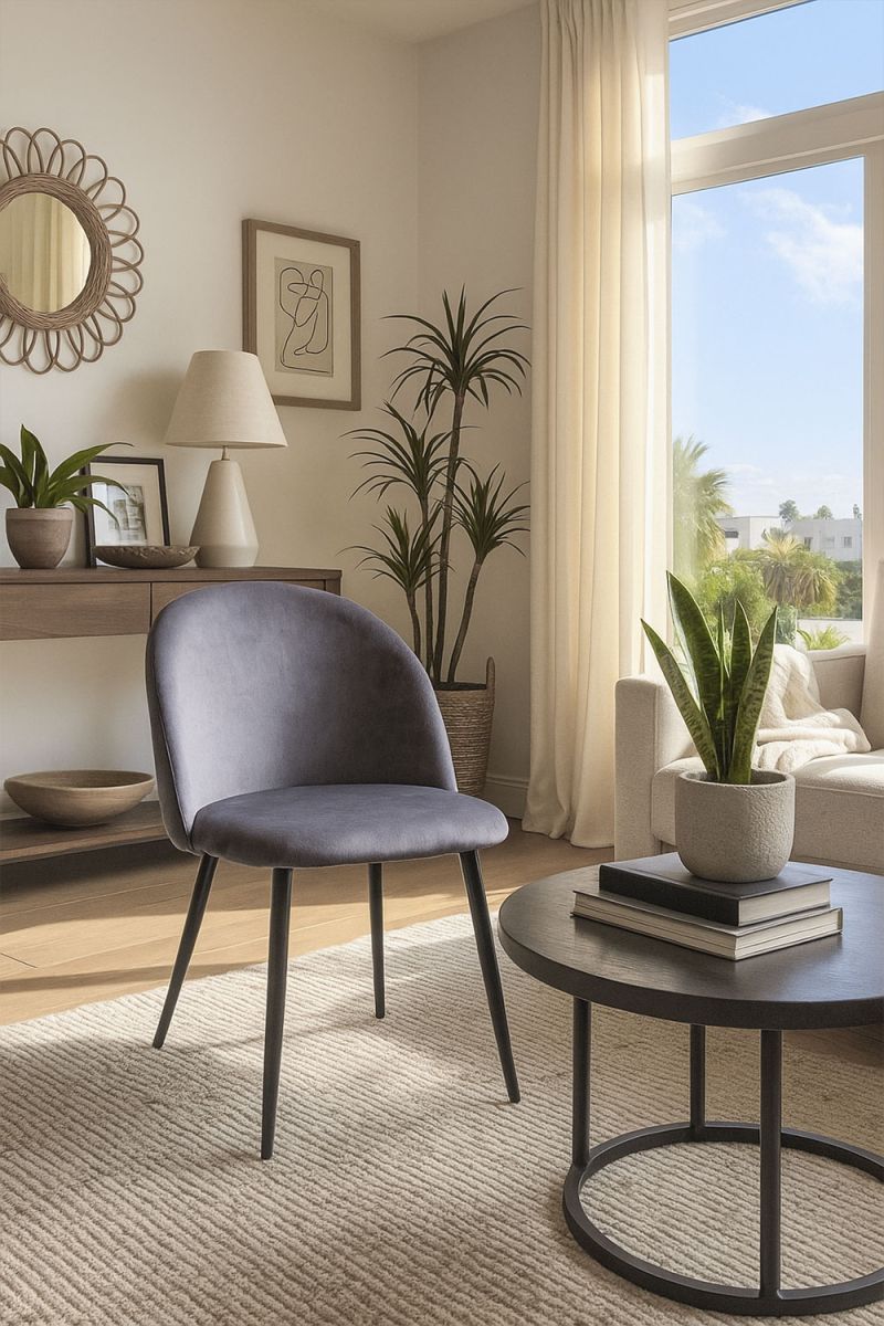 RegalosMiguel Silla Black Vint Terciopelo - Gris oscuro