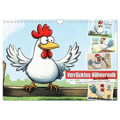 Verrücktes Hühnervolk (Wandkalender 2026 DIN A4 quer), CALVENDO Monatskalender