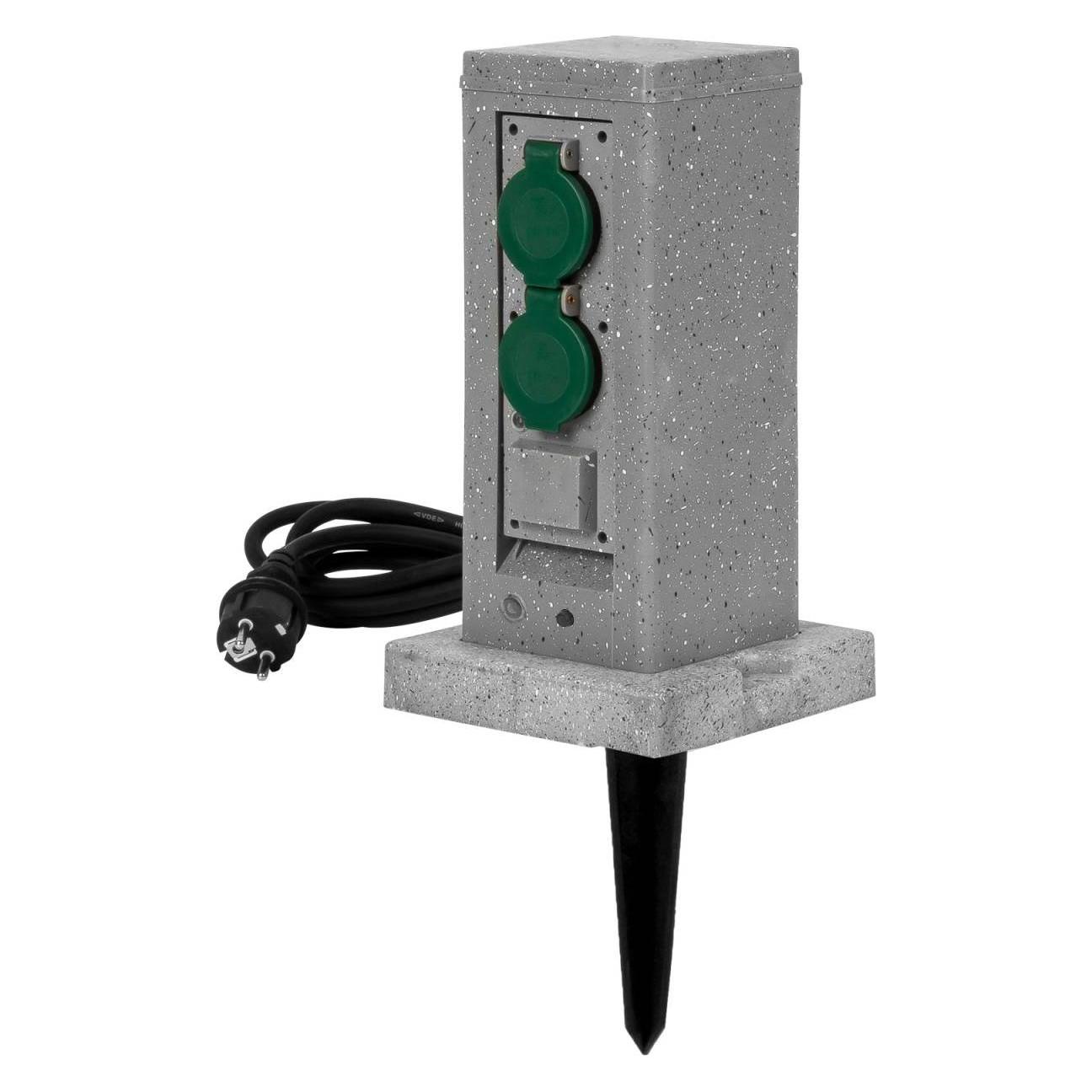 Grafner Wifi Gartensteckdose Aussensteckdose Steinoptik Quadratisch Tuya Smart Life (B0B7BDLLMQ)