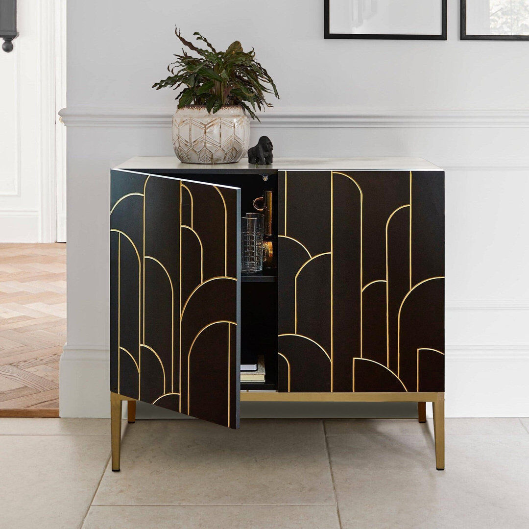 Fairmont Park Heathfield Sideboard Noir Black 77 cm H x 90 cm W x 40 cm D