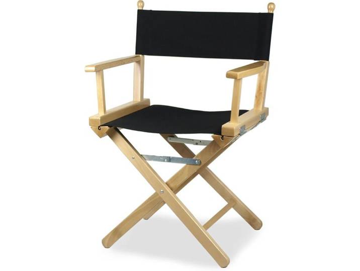 ArredaSi Chaise de metteur en scène bois teinté naturel et tissu noir pliable 6 3 kg
