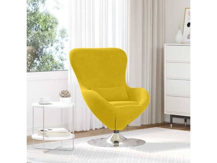 Automne/hiver  Jaune Fauteuil œuf Jaune 63x73x90cm Velours - Hauteur:90cm DEC5360251