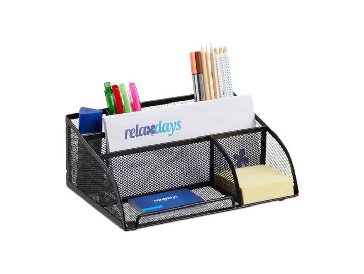Relaxdays Schreibtischorganizer 5 Ablagen Metall
