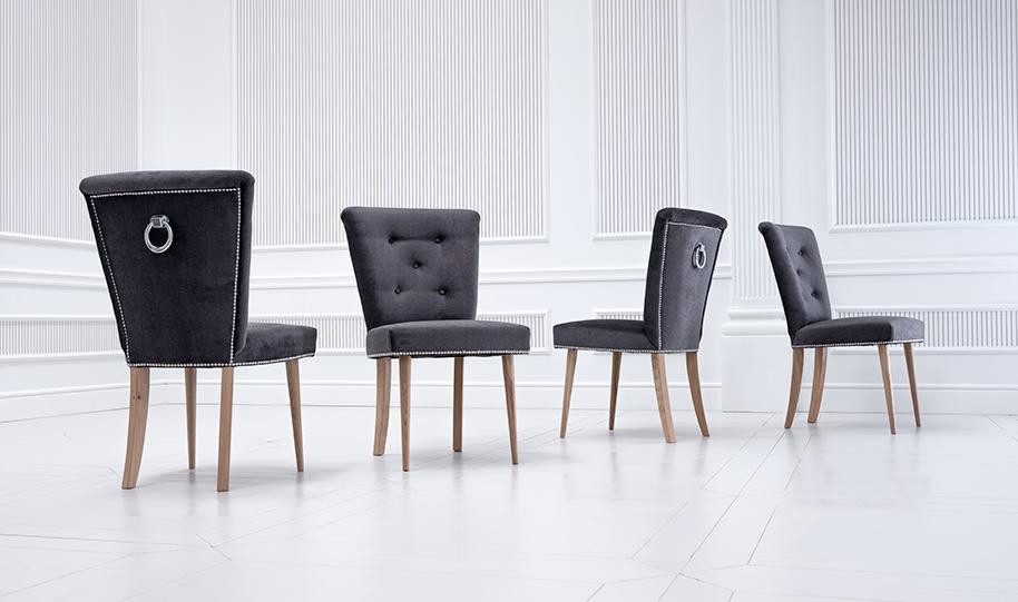 Set van 6 Chesterfield fauteuils met fluwelen bekleding