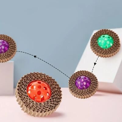Uplift Treasures Corrugated Cat Scratching Toy With Bell Corrugated Cat Scratching Toy With Bell