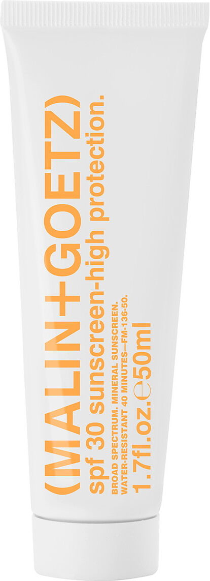 50ml MALIN+GOETZ spf 30 sunscreen - high protection.