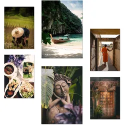 POSTER Set Mit 6 Herbst In Thailand Reisfelder Buddhismus & Kultur A3 & A4 Rahmenlos