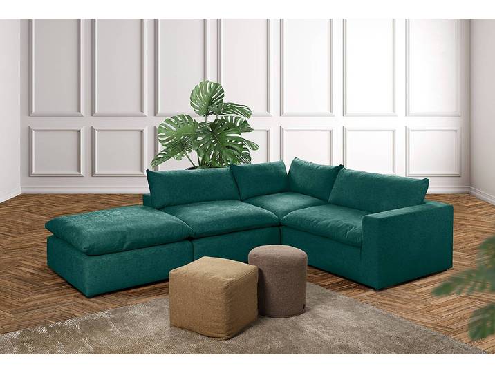 1,5-Sitzer Eckmodulsofa Nizza Türkis/Türkis 84 x 102 x 120cm Ausrichtung rechts