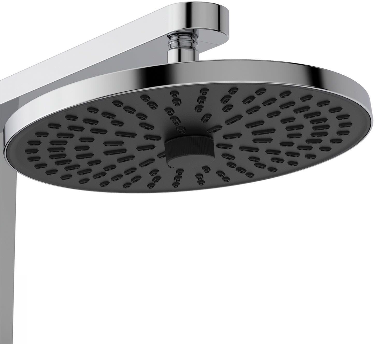 Ideal Standard Alu+ Duschsystem mit Brausearmatur, 2 Ablagen, 2-Funktions-Handbrause und 2-Funktions-Kopfbrause