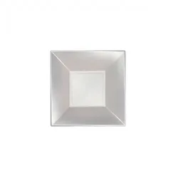 Sovie Tableware Teller aus Plastik (PP), tief, Perlmutt-Weiss, 180x180mm, 8 Stück - Einweg Tiefe Teller Geschirr