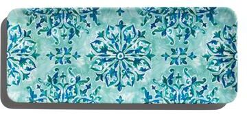 "Abode Homewares Côte D'Azur Melamine Long Serving Tray - Teal - 17.8"" x 7.5"""