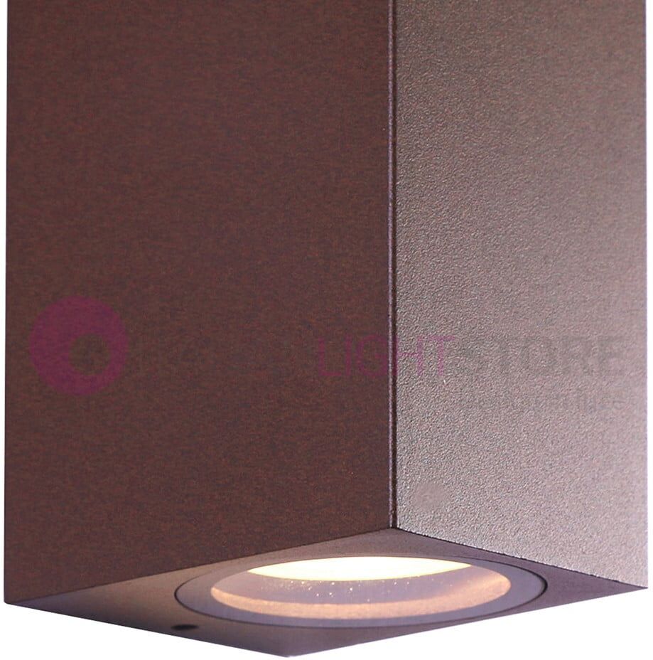 Toledo2 Corten Faretto Da Esterno Doppia Emissione Design Moderno Gu10 Ip65