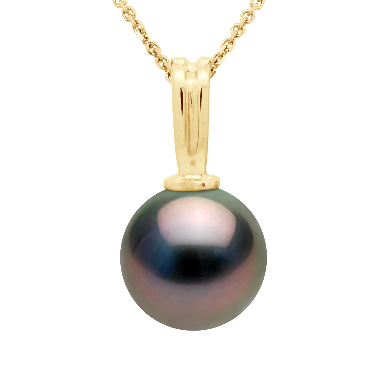 Grote Bail hanger Tahitian Pearl Ronde 10-11 mm Yellow Gold