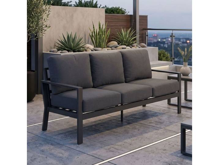 OUTLIV. Atlanta Gartenloungesofa Aluminium/Olefin Dunkelgrau