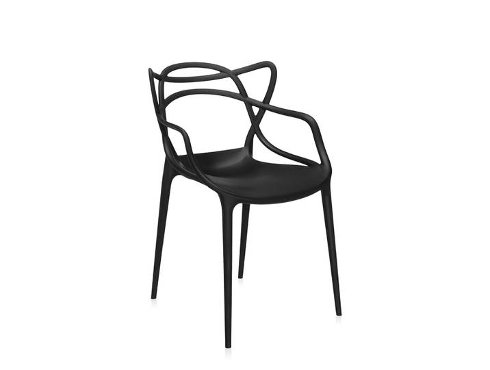 KARTELL set de 2 chaises MASTERS (Noir - Technopolymère thermoplastique recyclé soft touch)