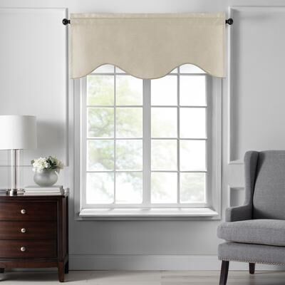 Threadmade "Gracewood Hollow Foster Faux Silk Scalloped Window Valance - 50""x21"""