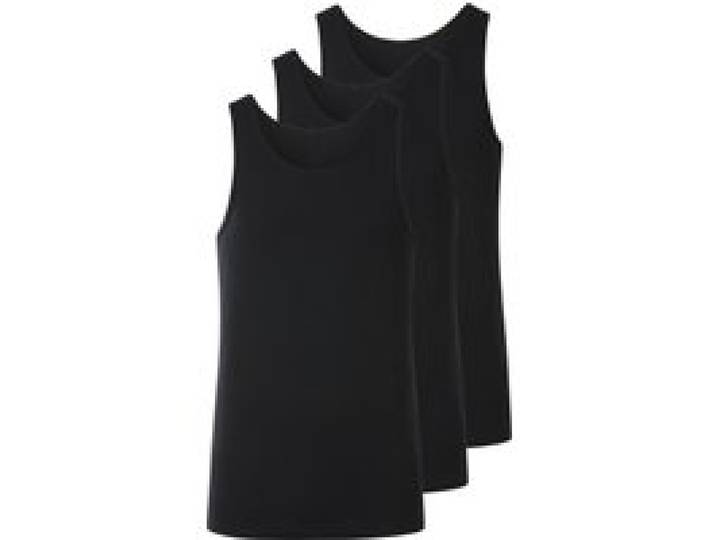 ESMARA MEN Débardeurs côtelés pour hommes, 3 pièces. (noir, L)