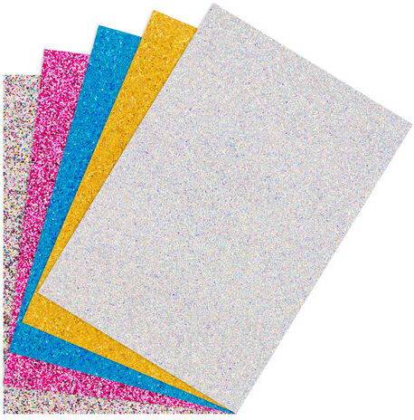Glitter-Karton, 17,4 x 24,5 cm, 5 Blatt