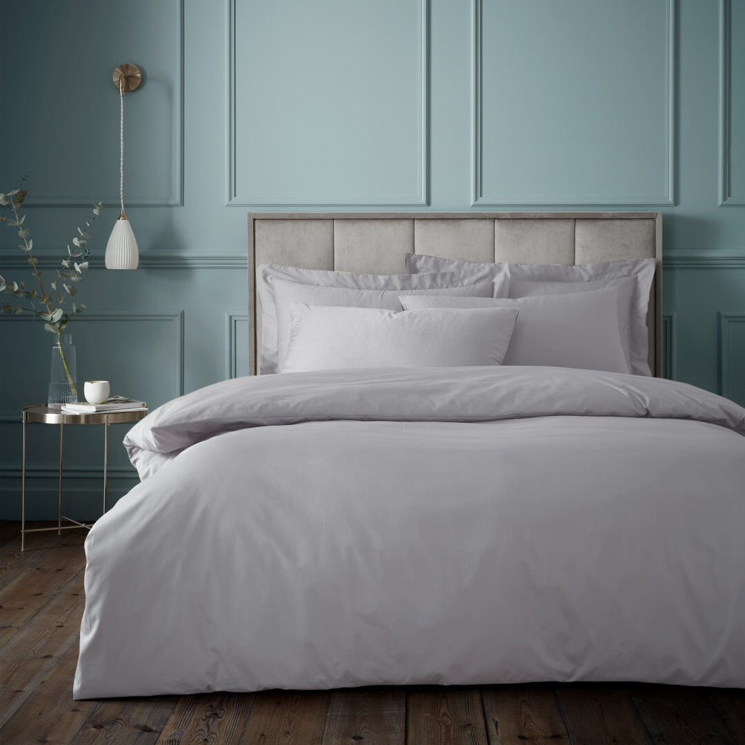 Bianca Cotton 180 Thread Count Egyptian Cotton Duvet Cover Set Silver Grey King
