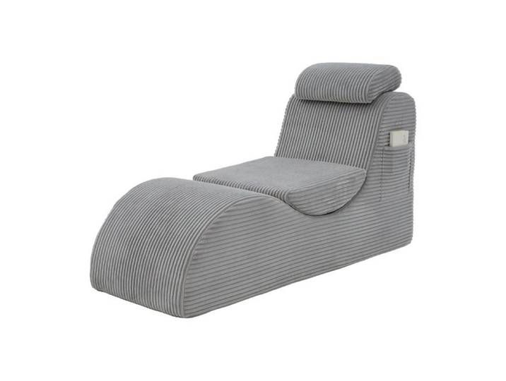 Fauteuil relax ergonomique avec poche tissu gris clair