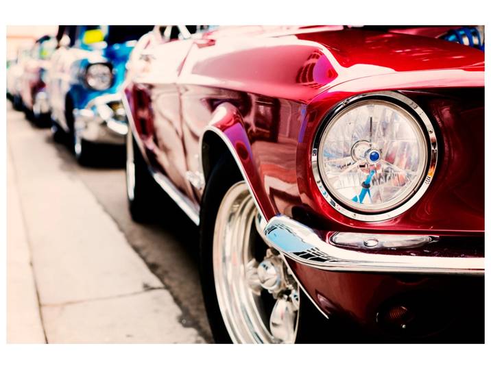 Alubild Roter Oldtimer image LAND