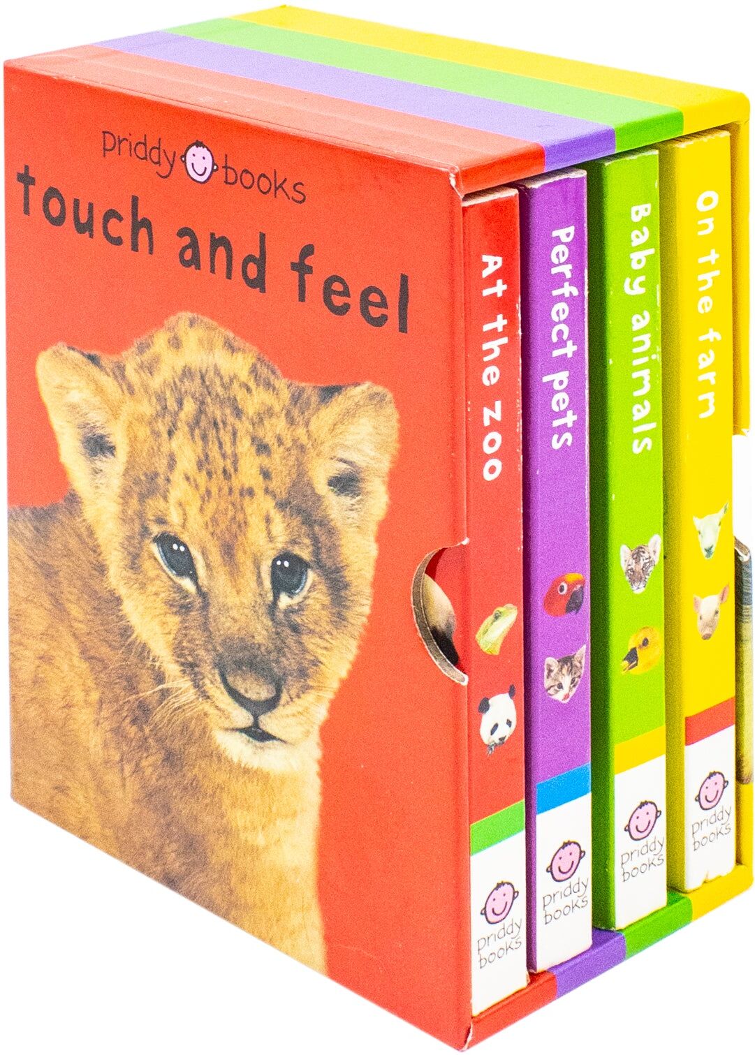 Priddy Books Bright Baby Touch and Feel 4 Books Collection Boxed Set: On the Farm, Baby Animals, at the Zoo and Perfect Pets (Bright Baby Touch and Feel)