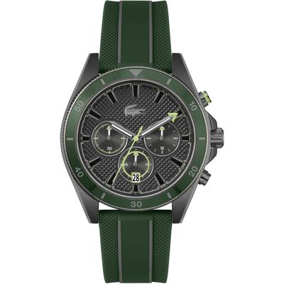Chronograph LACOSTE "MAINSAIL", grün (dunkelgrün, schwarz), Armbanduhren, Herren, schwarz, Chronograph, Armbanduhr, Quarzuhr, Herrenuhr, Tag, Stoppfunktion, Silikonarmband