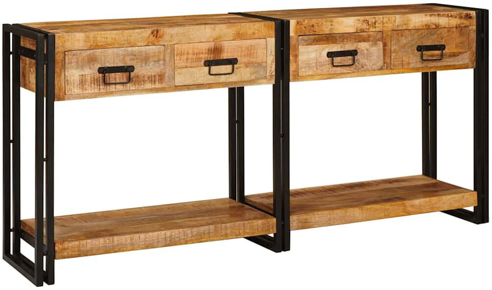Rio Console Table Rustic Brown 75cm H x 160cm W x 33cm D