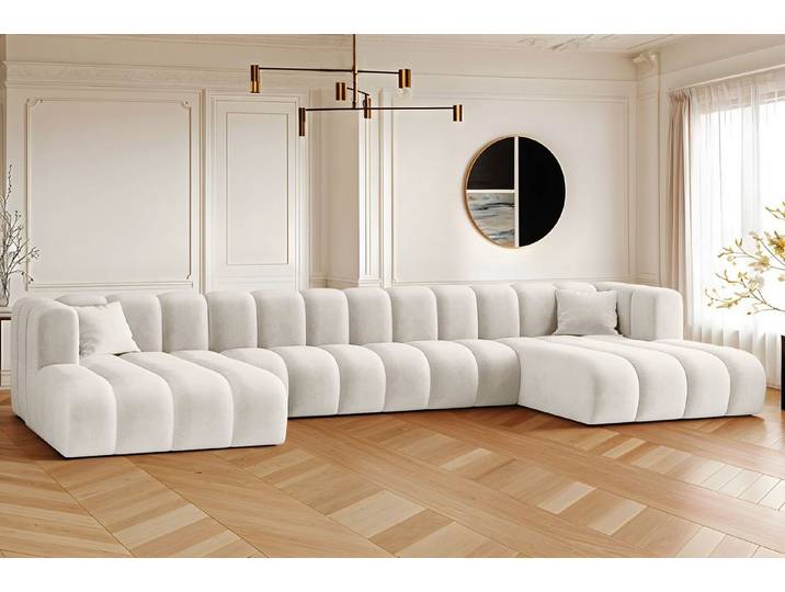 Kaiser Möbel Ecksofa U-form Sofa Grand U XL modular stoff Haga und Salvador, Große Auswahl an Farben, komfortabel, praktisch, modular