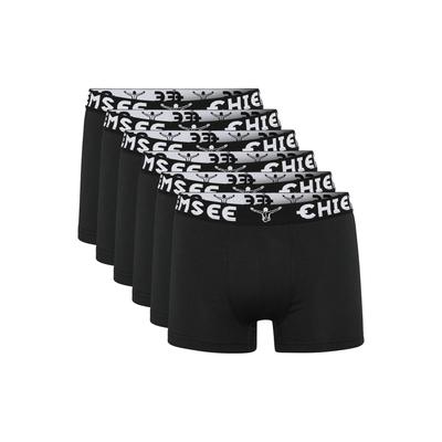 Retro Boxer CHIEMSEE, Herren, Gr. 3XL (64/66), schwarz, schwarz, 95% Baumwolle, 5% Elasthan, unifarben, körpernah, Unterhosen, im vorteilhaften 6er Pack