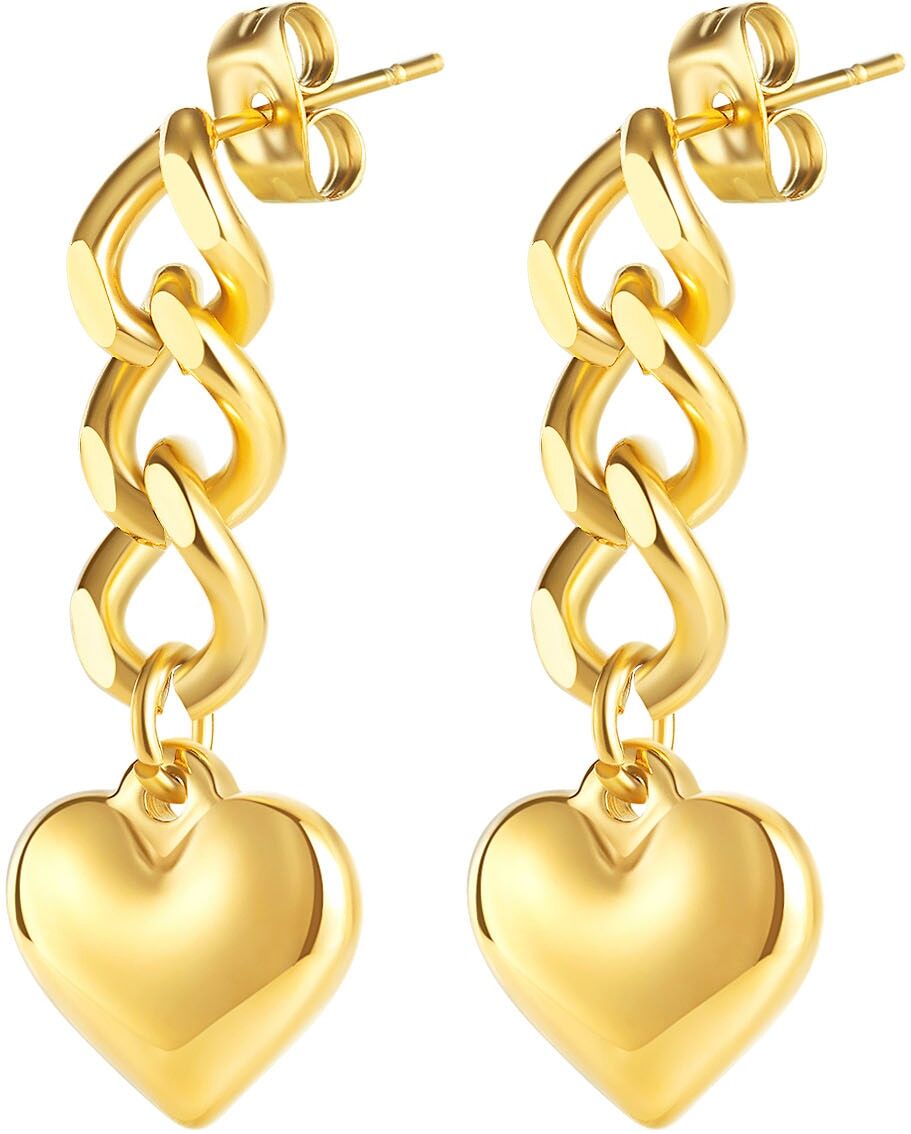 Paar Ohrstecker FIRETTI "Schmuck Geschenk Ohrschmuck Herz", gold (gelbgoldfarben), Ohrringe, Damen, Edelstahl, Paar Ohrstecker
