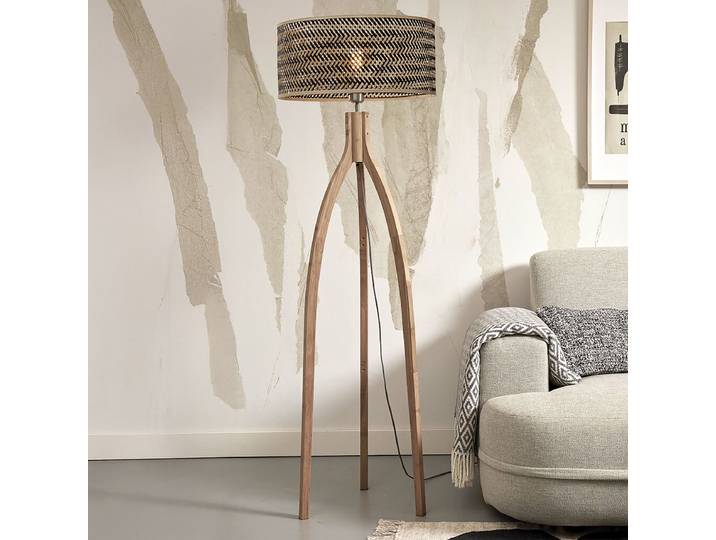 Lampadaire Java - Type C Ø 50cm Multicolore/Beige/Noir Bambou E27