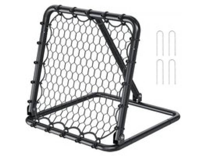 VEVOR Filet de rebond de football, 86,3 x 86,3 cm, rebondisseur pour entraînement football portable, tube en fer, filet de but à angles entièrement réglables, équipement pour enfants et tous âges